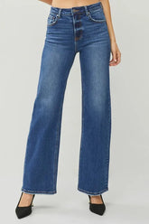 High Rise Straight Jeans Risen DARK 0